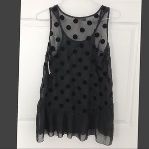 Black Sheer Sleeveless Shirt NWT - Size M